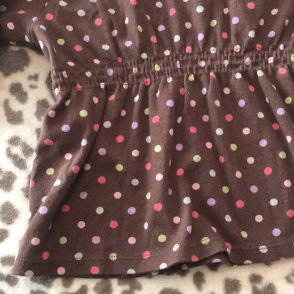 2007 babyGap Polka Dot Babydoll Top Brown Size 18-24 months Infant
